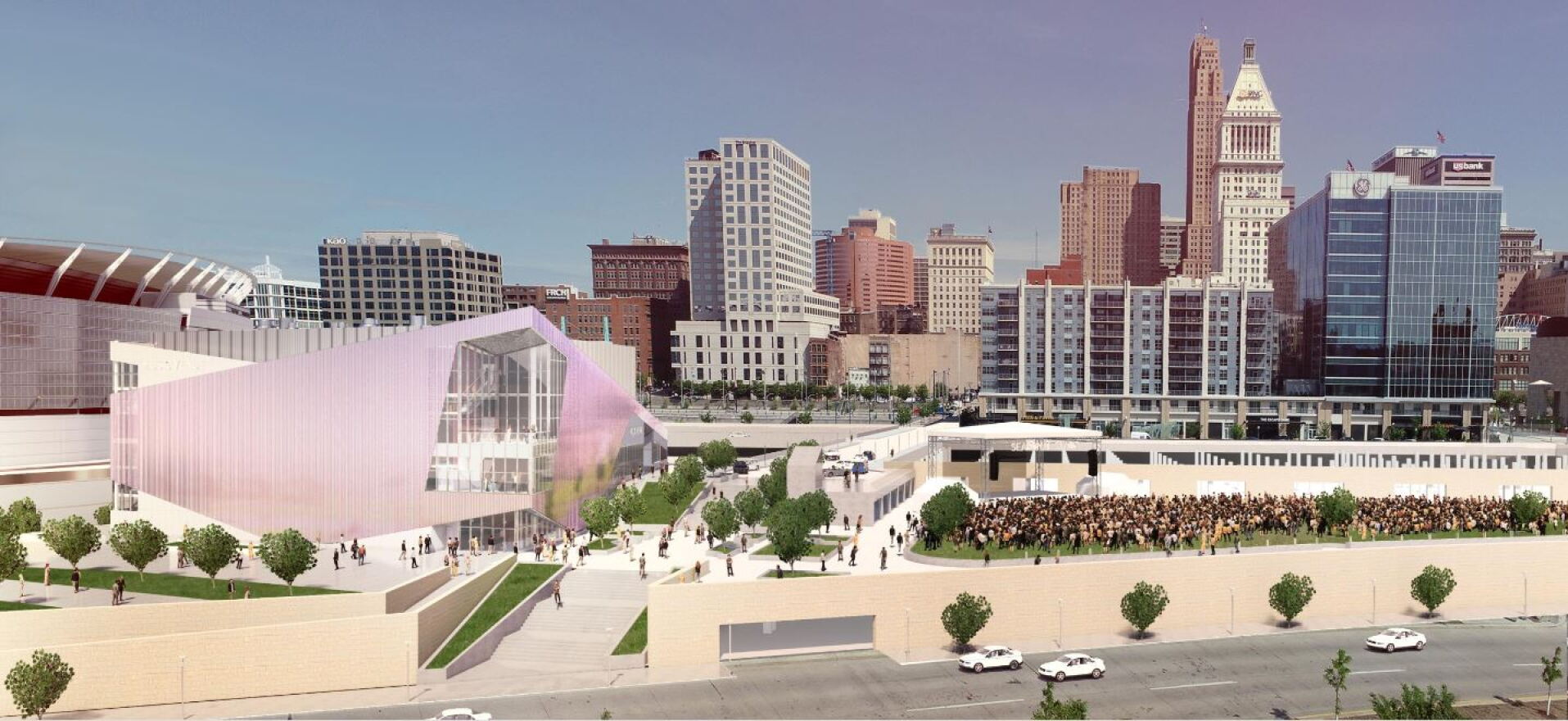 A rendering of the proposed music venue at The Banks.
